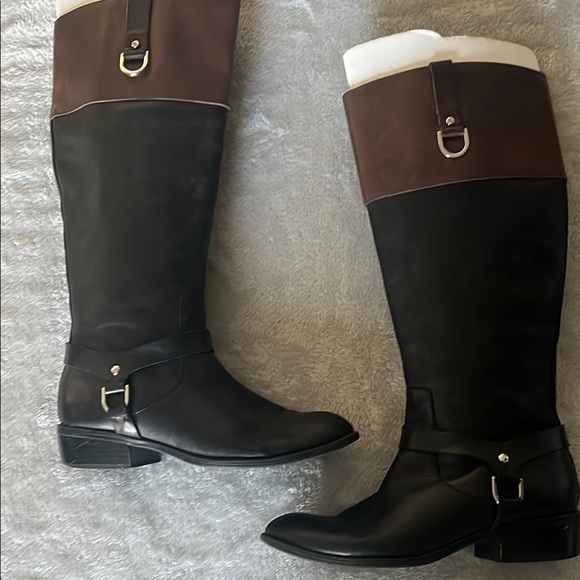Ralph Lauren Elegant Black and Brown Women's Riding Boots - Picture 1 of 9
